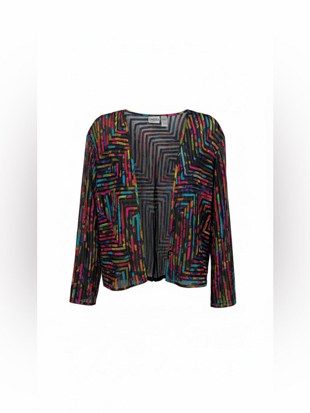 Chico’s NWT Women’s Rainbow Ribbon Embroidered Jacket In Chico’s Size 2, Large. - Picture 12 of 13